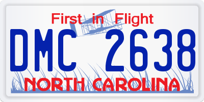 NC license plate DMC2638