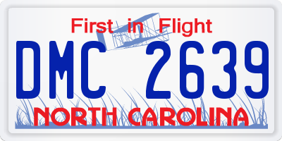 NC license plate DMC2639