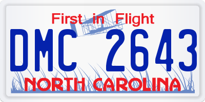 NC license plate DMC2643