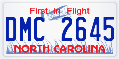 NC license plate DMC2645