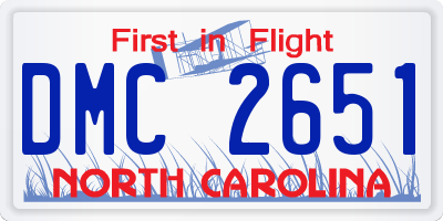 NC license plate DMC2651