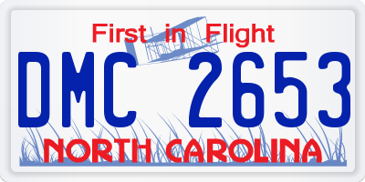 NC license plate DMC2653