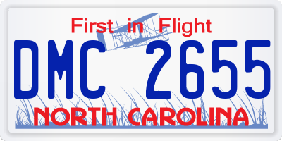 NC license plate DMC2655