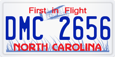 NC license plate DMC2656