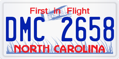 NC license plate DMC2658