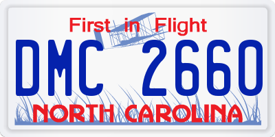 NC license plate DMC2660