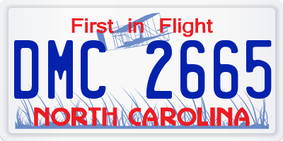 NC license plate DMC2665