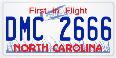 NC license plate DMC2666