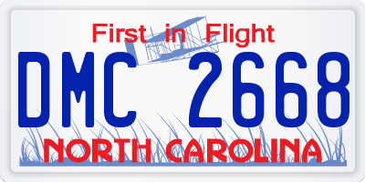 NC license plate DMC2668