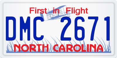 NC license plate DMC2671