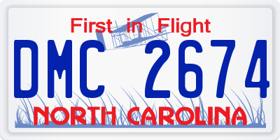 NC license plate DMC2674