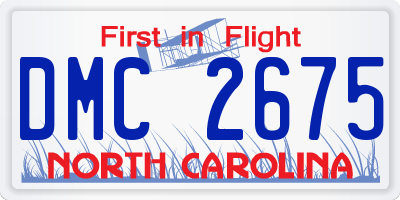 NC license plate DMC2675