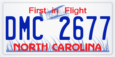 NC license plate DMC2677