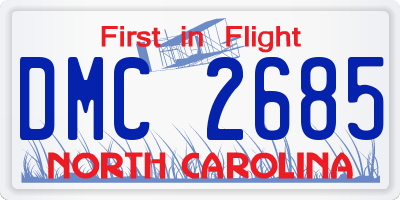 NC license plate DMC2685