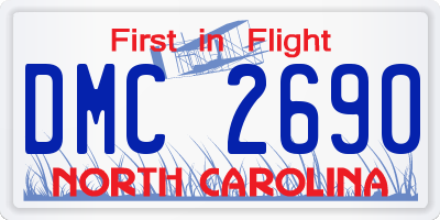 NC license plate DMC2690