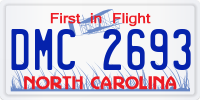 NC license plate DMC2693