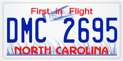 NC license plate DMC2695