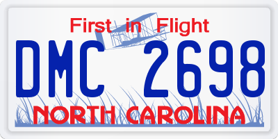 NC license plate DMC2698