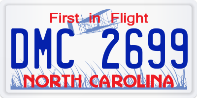 NC license plate DMC2699