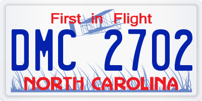 NC license plate DMC2702