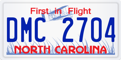 NC license plate DMC2704