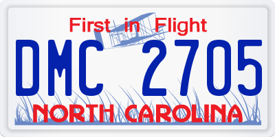 NC license plate DMC2705