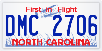 NC license plate DMC2706