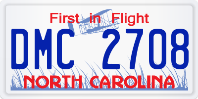 NC license plate DMC2708