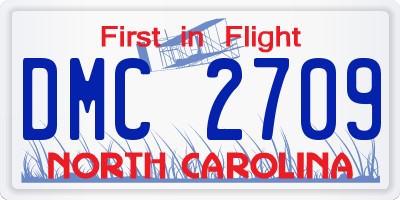 NC license plate DMC2709