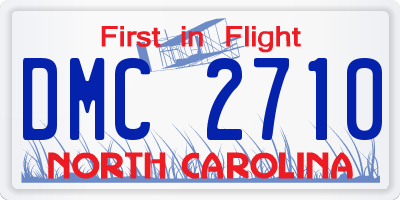 NC license plate DMC2710