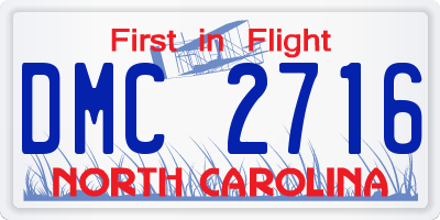 NC license plate DMC2716