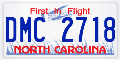 NC license plate DMC2718