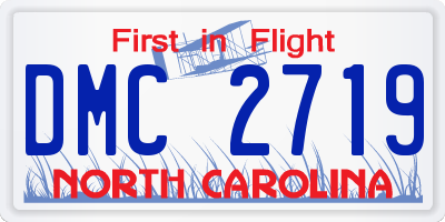 NC license plate DMC2719