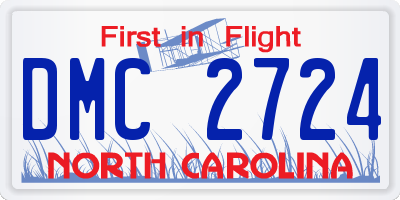 NC license plate DMC2724