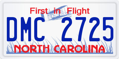 NC license plate DMC2725