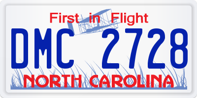 NC license plate DMC2728