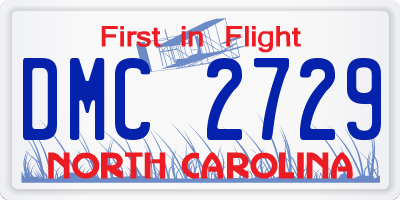 NC license plate DMC2729