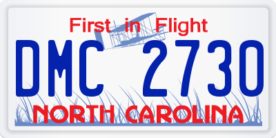 NC license plate DMC2730