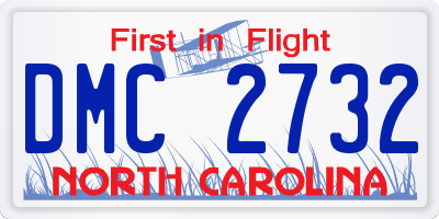 NC license plate DMC2732