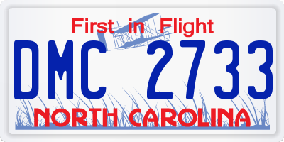 NC license plate DMC2733