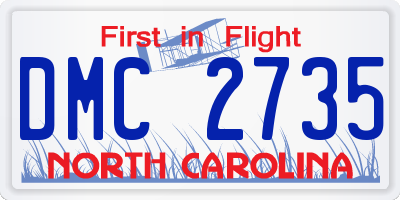 NC license plate DMC2735