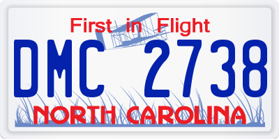 NC license plate DMC2738