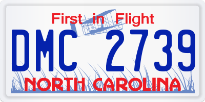 NC license plate DMC2739