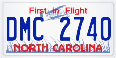 NC license plate DMC2740