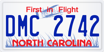 NC license plate DMC2742