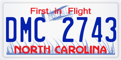 NC license plate DMC2743