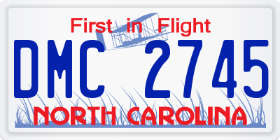 NC license plate DMC2745