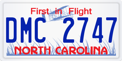 NC license plate DMC2747