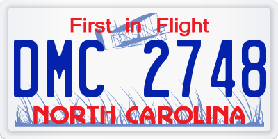 NC license plate DMC2748