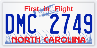 NC license plate DMC2749